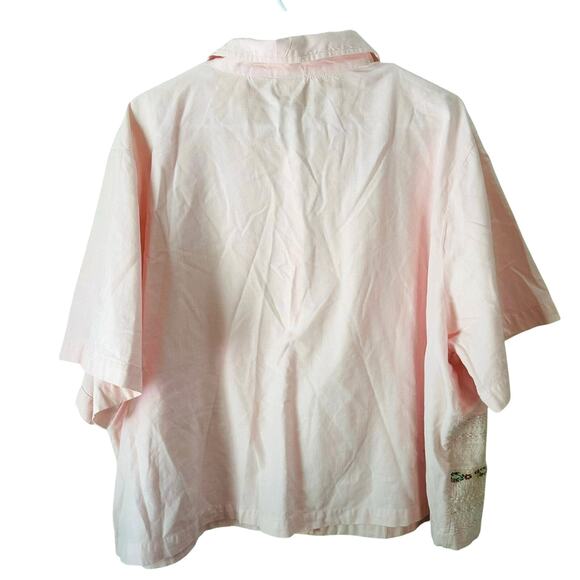 Carolina Colours Plus Light Pink Lace Floral Button Up Collared Top Size 24W - Picture 2 of 6